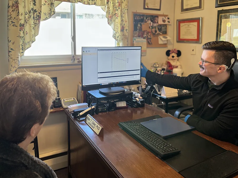 Dr. Andrew Engelhardt with a patient